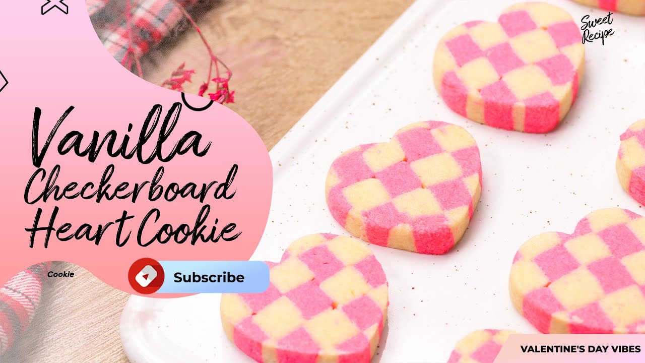 Vanilla Checkerboard Heart Cookie