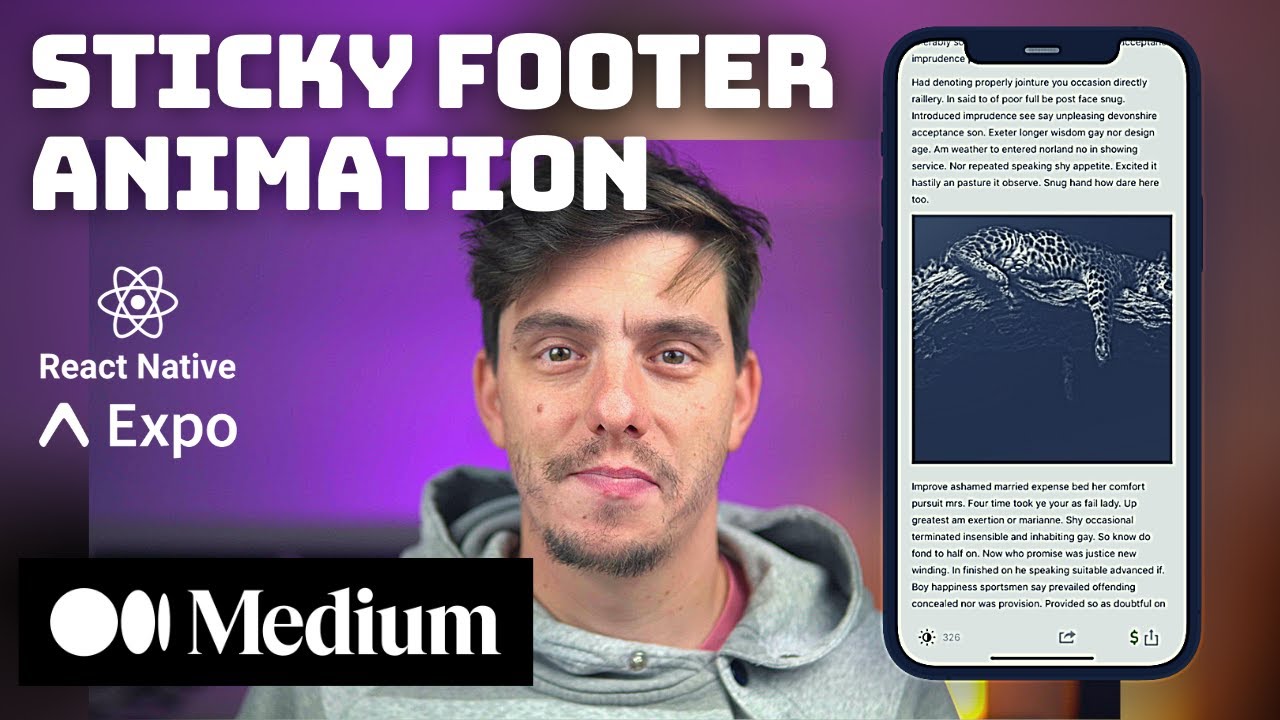 Medium mobile article - Sticky footer - React Native with Animated API