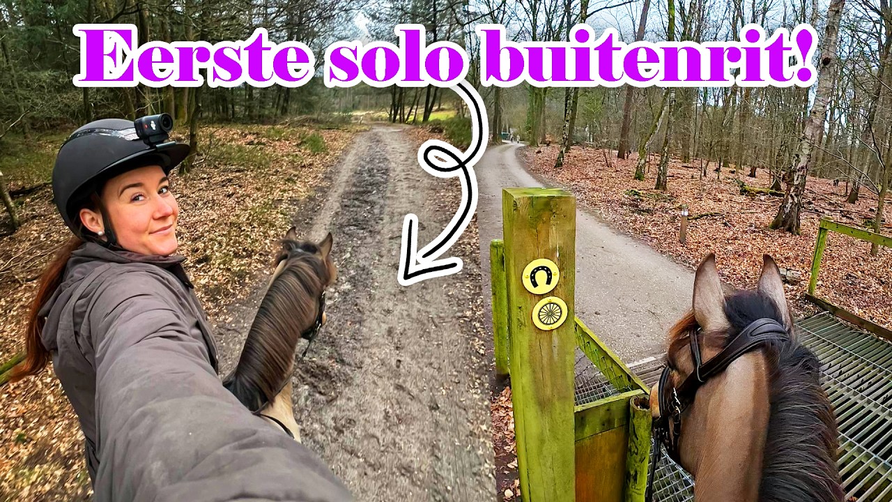 Voor het eerst ALLEEN op BUITENRIT gaan! (ze is nog geen jaar van mij!)🌷 Feline Fauve