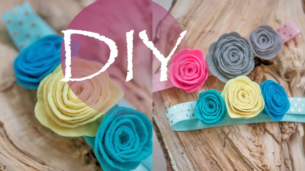 Детская повязка, розы из фетра DIY Tsvoric
