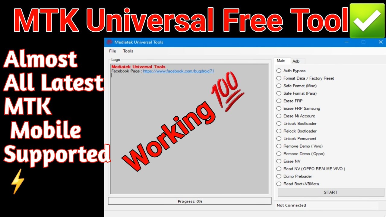 Mediatek Universal Free Tool | All MTK Mobile one click unlock free tool