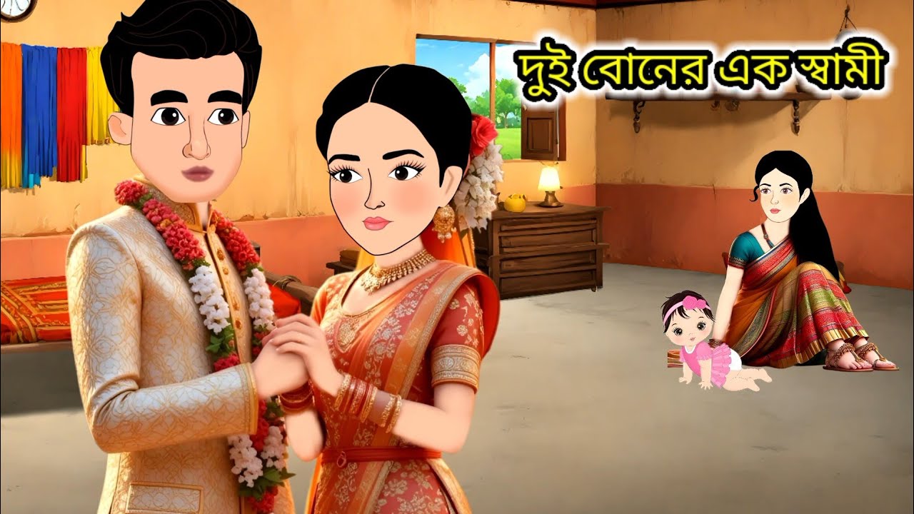 দুই বোনের এক শশুরবাড়ি।‌। bangla golpo।। rupkothargolpo।।animation video।। cartoon story