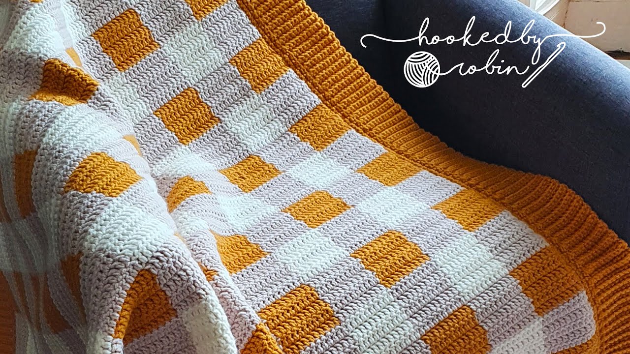 Crochet a Gingham Blanket ANY Size with ANY Yarn! 😀🧶