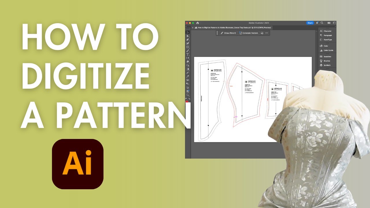 BEGINNER GUIDE to PATTERN MAKING in Adobe Illustrator + Free Template