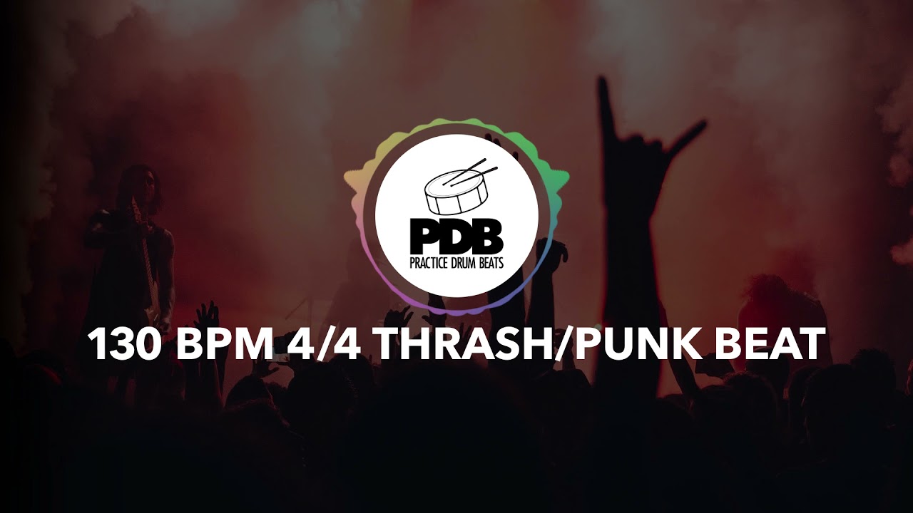 130 BPM 4/4 Thrash/Punk Drum Beat | Practice Thrash/PunkDrum Loop