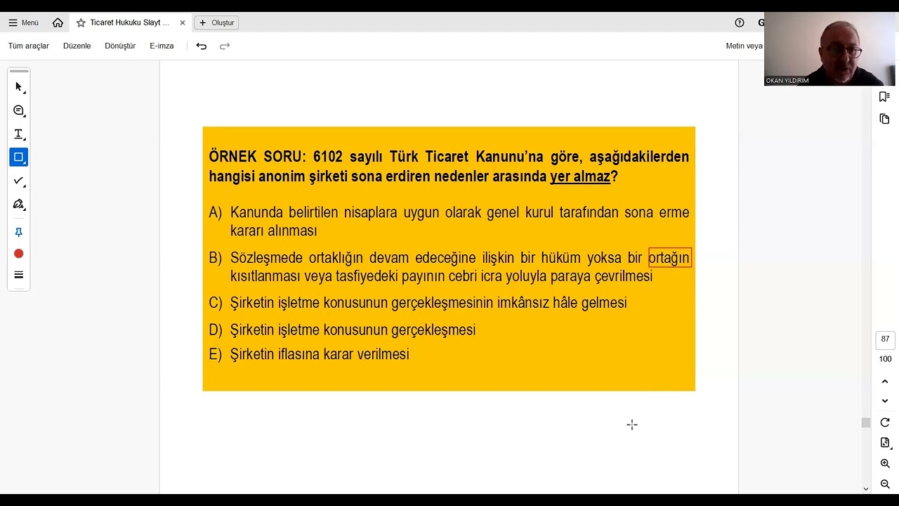 VİDEO 22: SGS TİCARET HUKUKU (Şirketler 11)