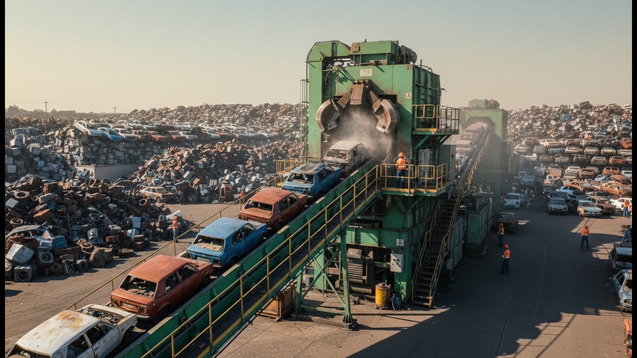How Old Cars Are Recycled Into Steel Pipes for Burj Khalifa | Inside a Massive Recycling Factory