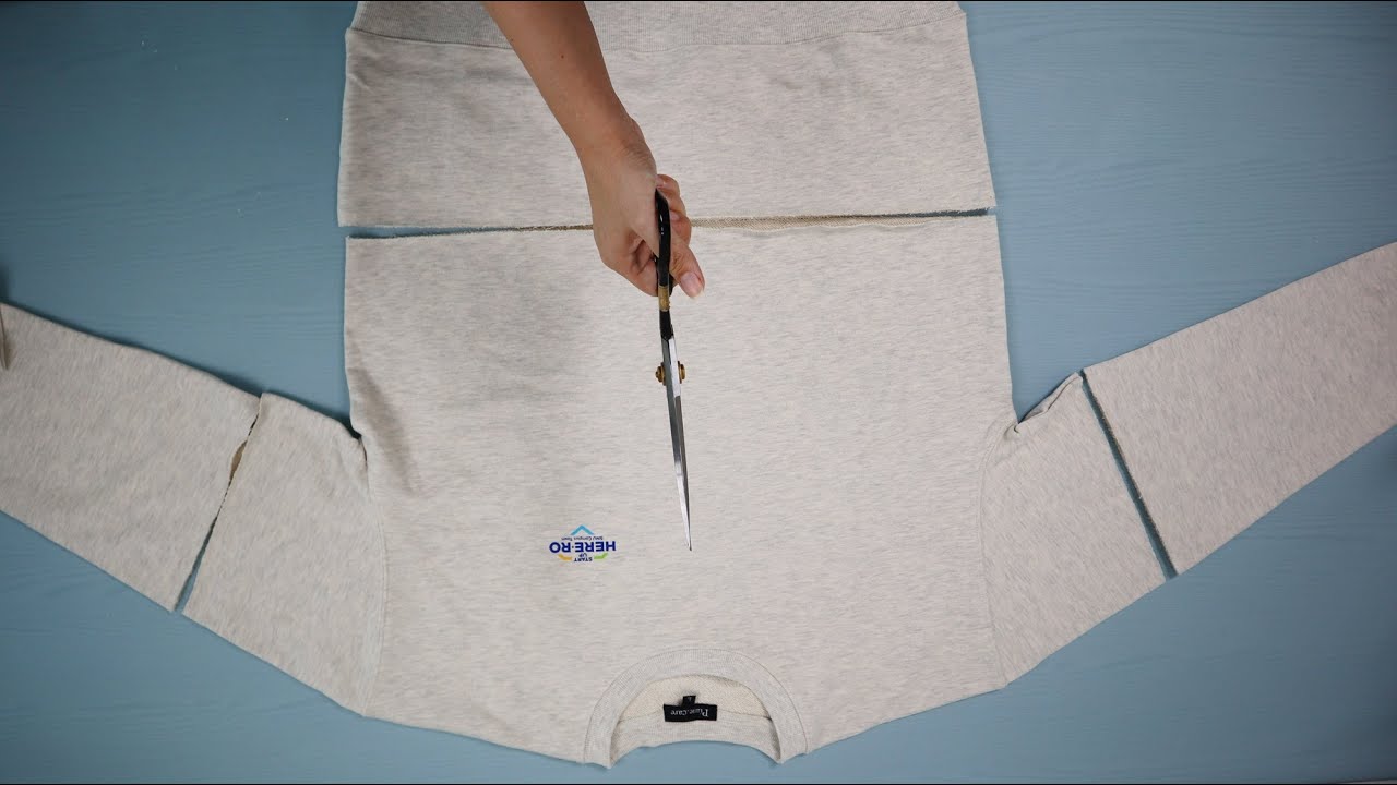 심플한 맨투맨 티셔츠를 시원하게 리폼해볼게요/T-shirt upcycling/Thrif tFlip/Upcycling Clothing/티셔츠리폼