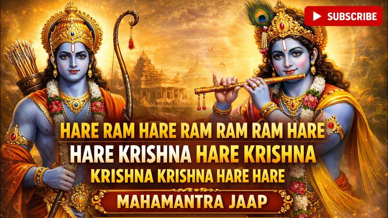 Hare Krishna Mahamantra Jaap 108 Times | Hare Ram Hare Ram | Peaceful Bhajan