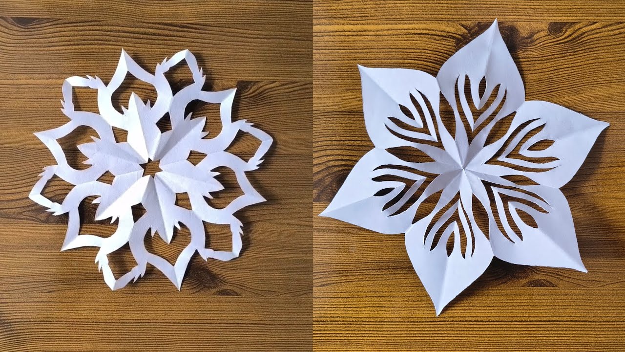 DIY easy beautiful paper snowflake ❄️❄️ ideas #diy#cristmasdecor#craft 