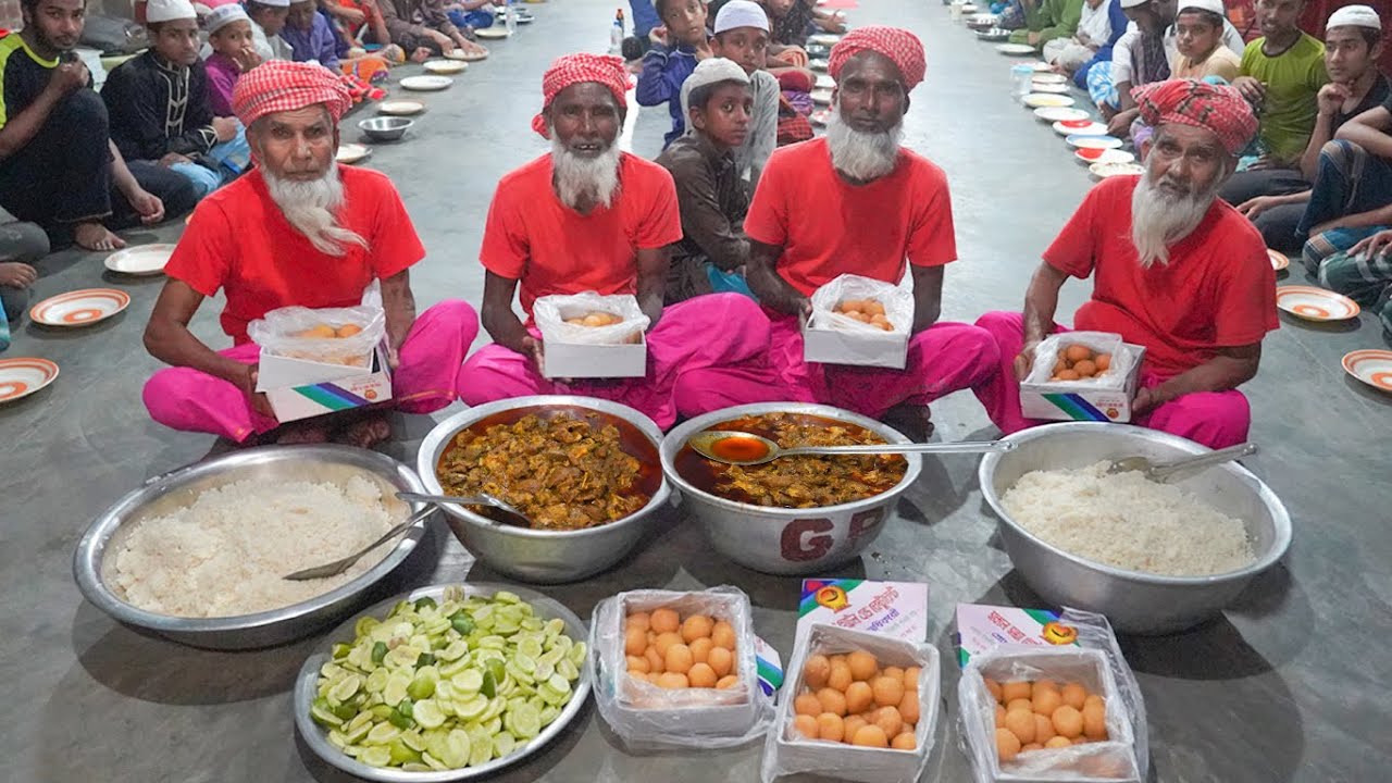 Mutton Kosha Iftar Dinner for 150+ Orphanage + Madrasa Students - Ramadan Muslim Iftar Food