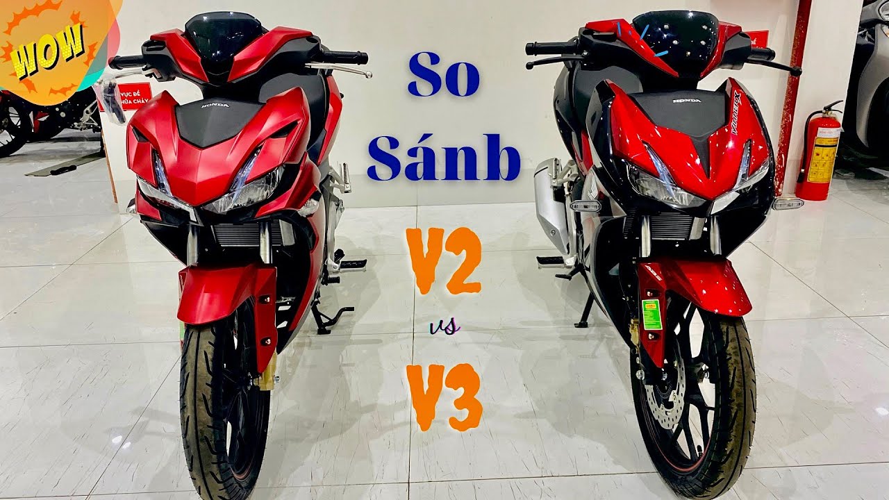 So Sánh Cận Cảnh Chi Tiết Honda Winner V2 & V3 Mới Nhất Cùng CT Trả Góp 0% Cực Hấp Dẫn | Hồng Đức 3