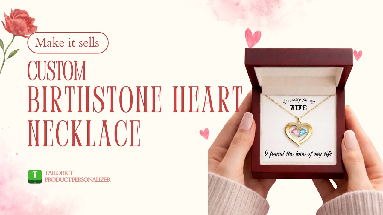 Custom Birthstone Heart Necklace