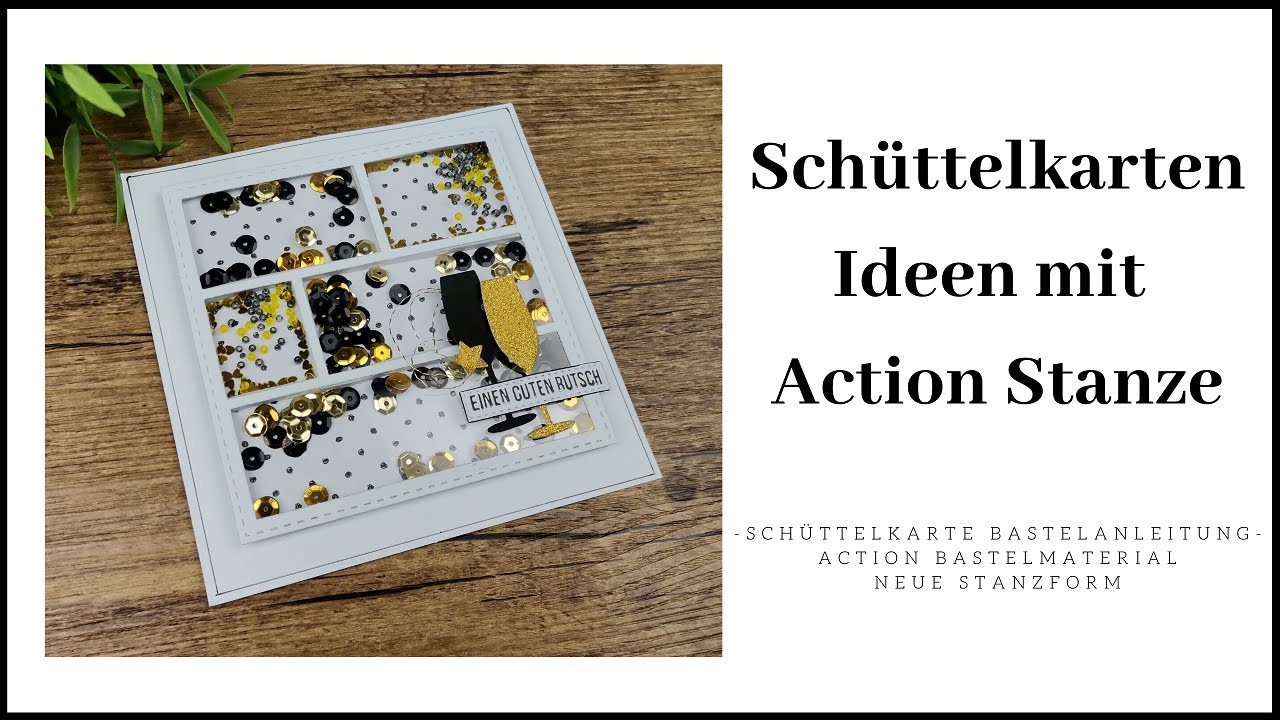 Schüttelkarte mit #Actionstanze ~ Kartenidee ~ Schüttelkarte Bastelanleitung ~#Actionbasteln