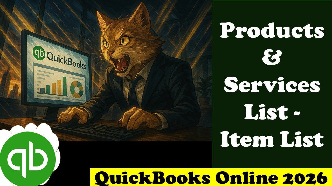 Список товаров и услуг. Список позиций 1600. QuickBooks Online 2026.