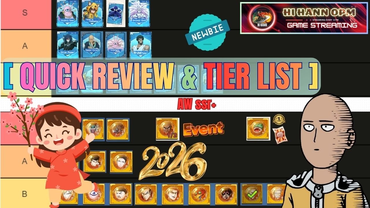 [Quick Review & Tier List] Nên Ưu Tiên Chọn Core Nào SSR+ Nào Đầu Tiên - One Punch Man The Strongest