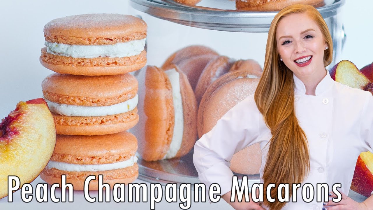 Макаруны с персиком и шампанским — рецепт французских макарон!