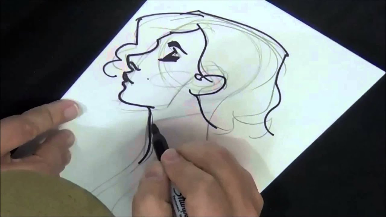 Adam Hughes drawing Scarlett Johansson as Black Widow