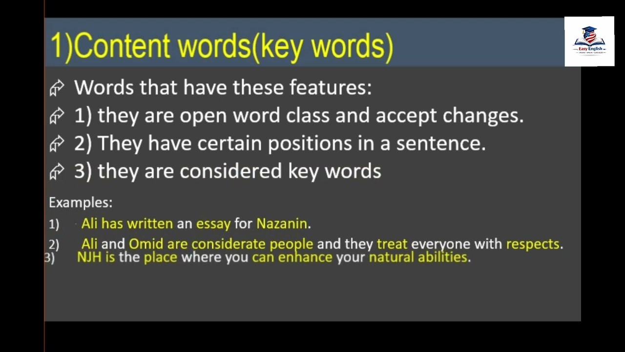 What are words and changes in an English word.