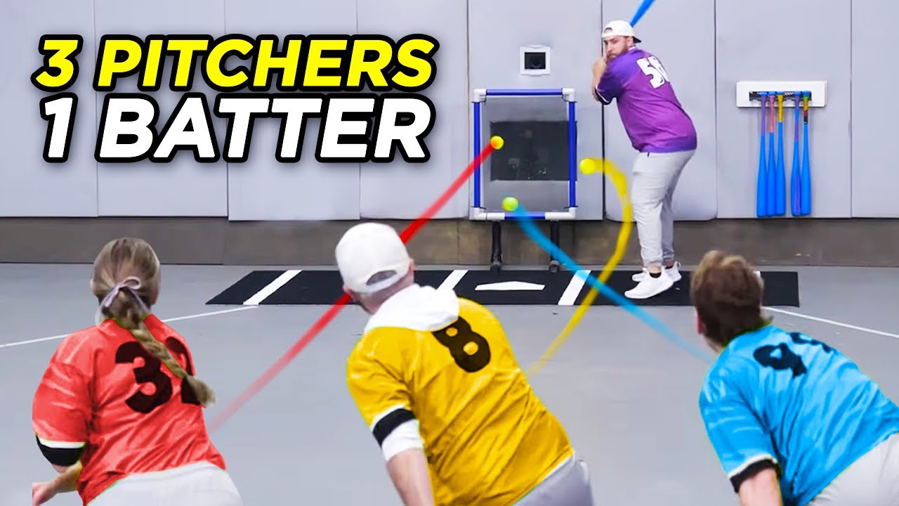 3 Pitchers vs 1 Batter Baseball