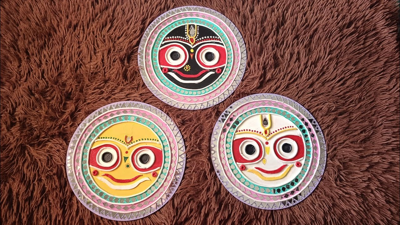 ⭕‼️⭕ Lippan Art | How to make lippanArt in Jagannath Ji, Subhadra Ji & Balram Ji | Mirror ArtWork | 