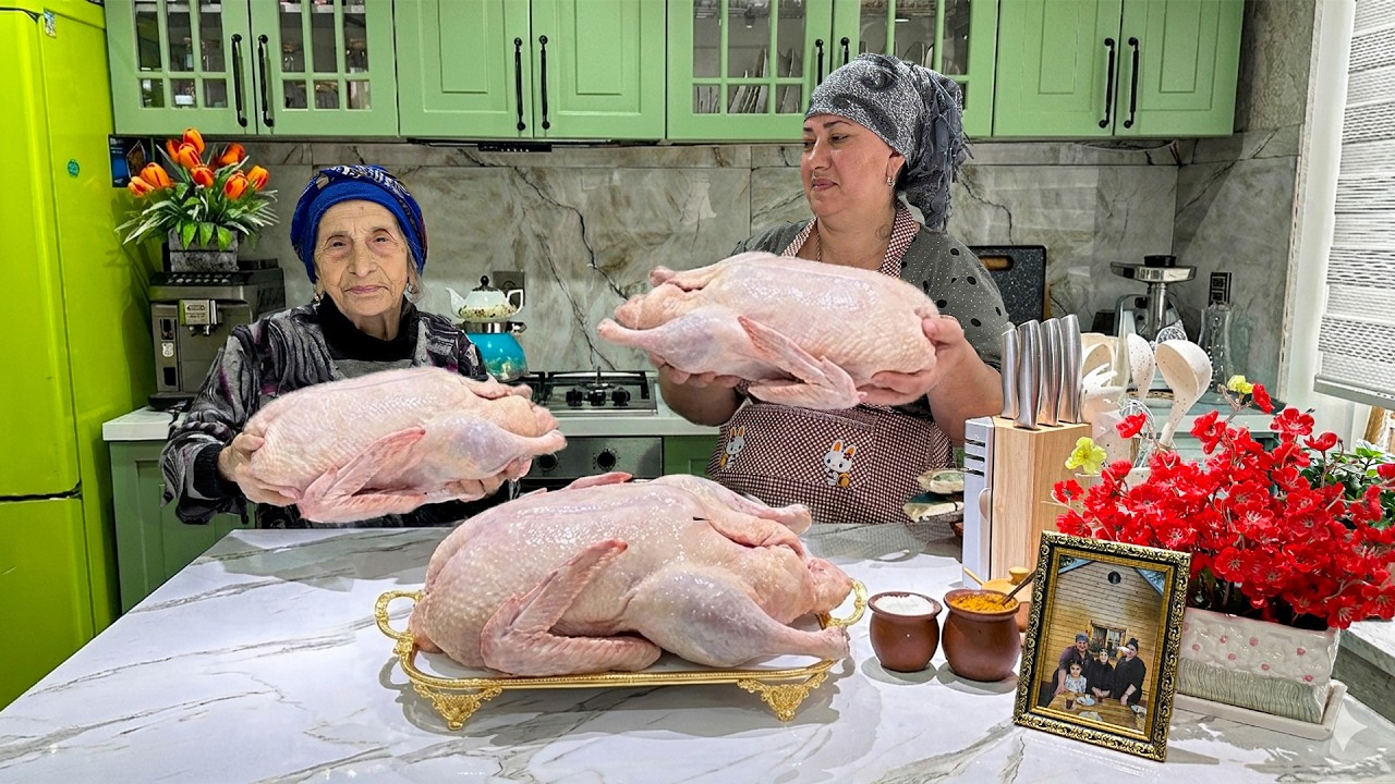 Легендарная хрустящая утка от бабушки | Нежнейшая, словно тает во рту + полезный салат с винегретом