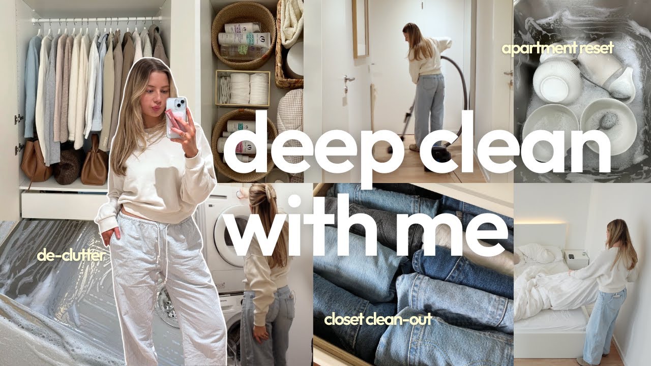 DEEP CLEAN + DECLUTTER with me | apartment reset & closet clean out