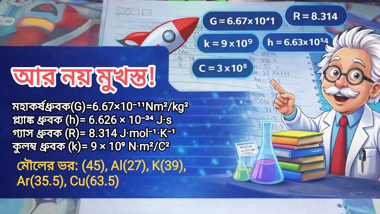 মুখস্থ নয়! ১ ট্রিকেই সব Physics & Chemistry ধ্রুবক,মৌলের ভর মনে রাখো।🚀😎