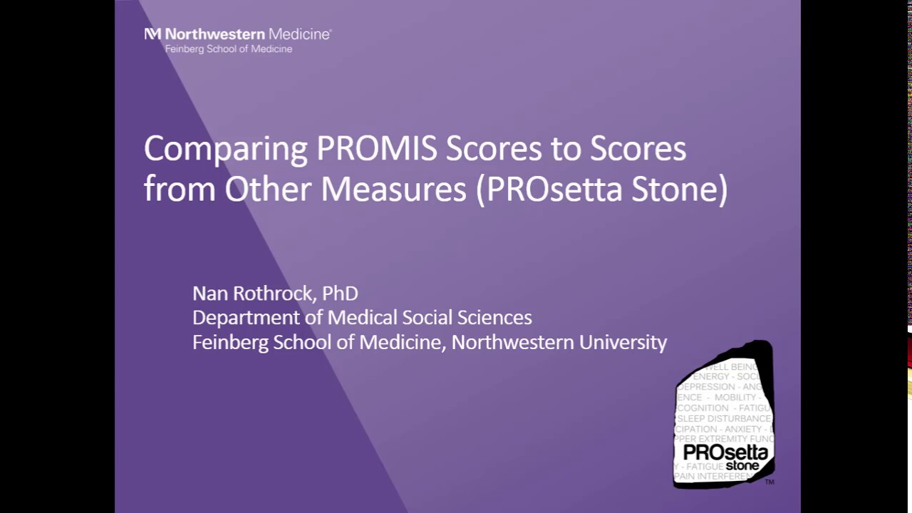 Comparing PROMIS Scores to Scores on Other Measures (PROsetta Stone)