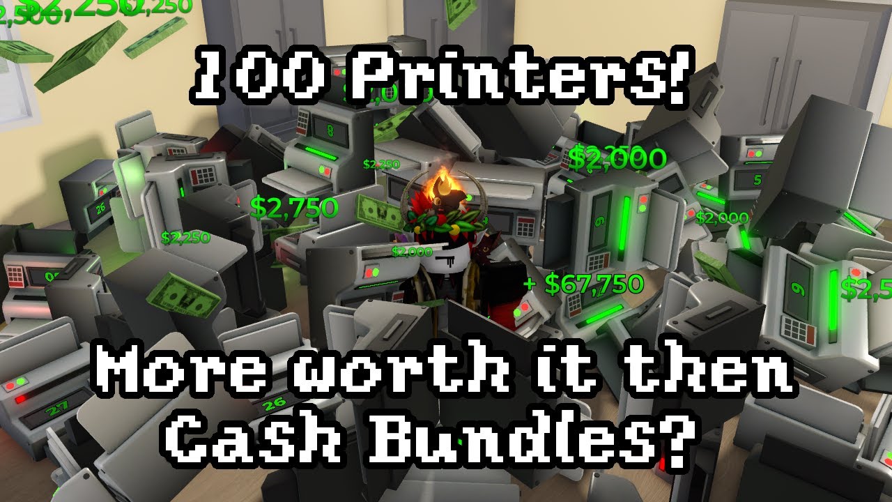 100 Money Printers! / Is Money Printers better then Cash Packs? / Roblox Wanted / Part 2