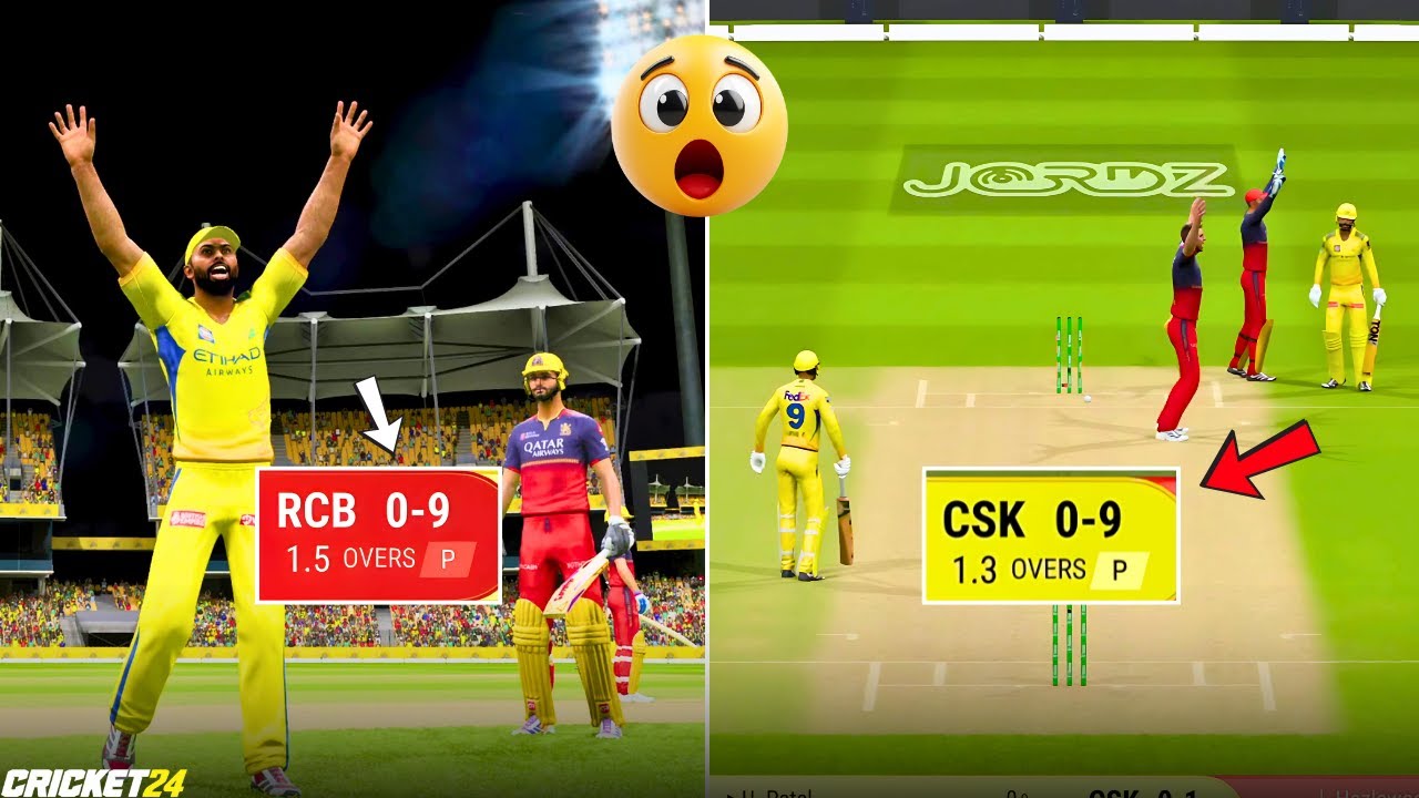 🤯🔥 RCB vs CSK Both All Out for 0! Match Decided in Super Over🤯 | Cricket 24