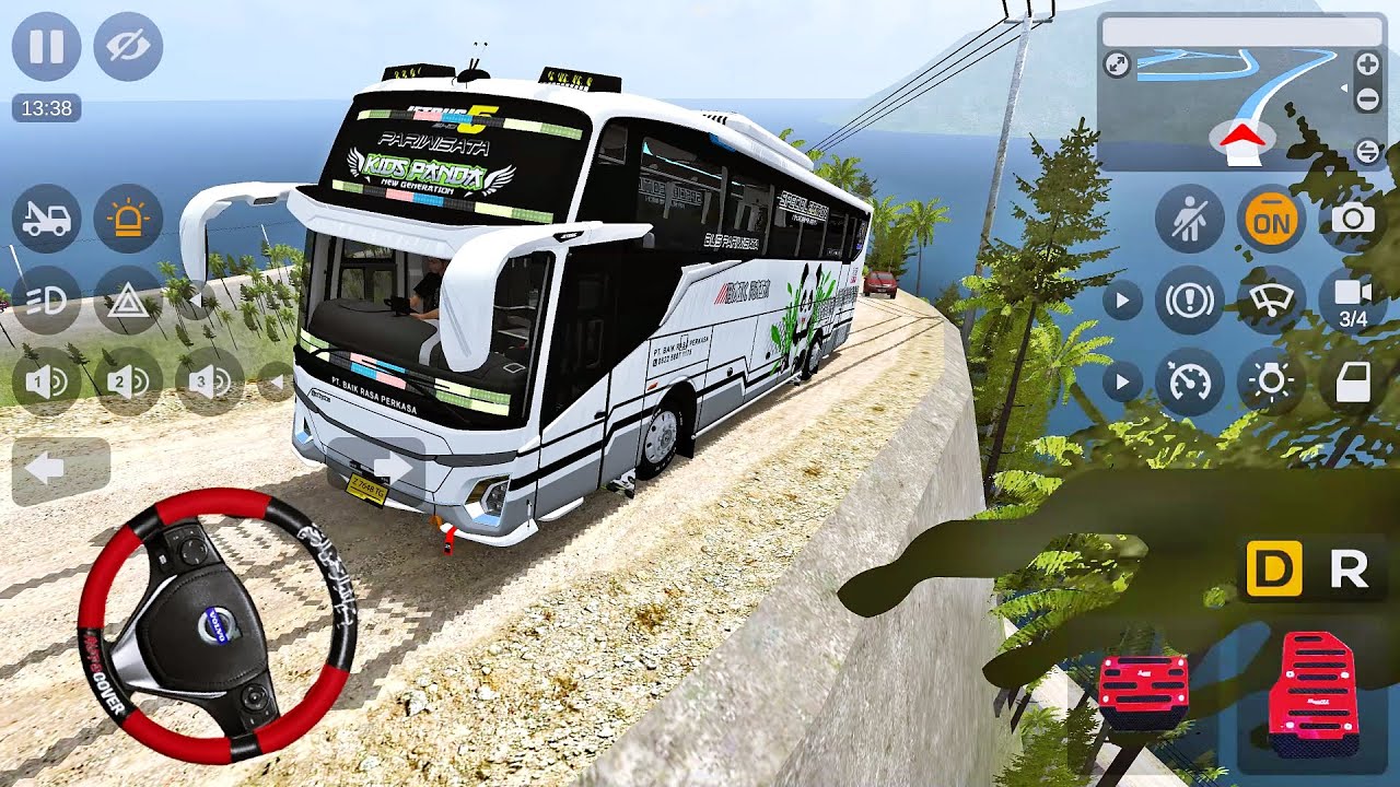 Bus Pariwisata Baik Rasa Kids Panda Lewat Jalur Ekstrim Kecil Berliku Ketemu Kapal Di Atas Gunung