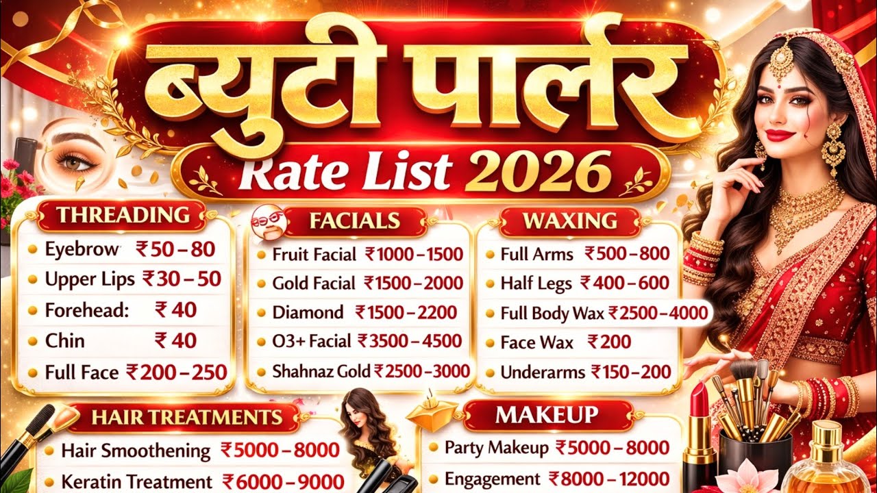 कस्टमर्स की भीड़ लगेगी अगर ये प्राइस रखो | Beauty Parlour Rate List | Beauty Service Price 