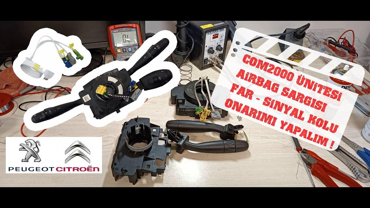 COM2000 Sinyal ve Far Kolu-Airbag Sargısı(Zemberek) Onarımı DETAYLI ANLATIM #com2000 #psa #citroen