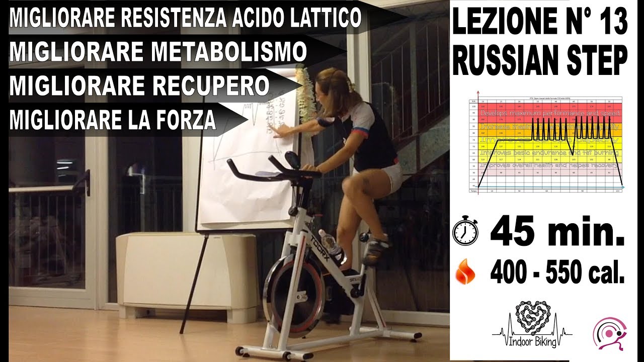 Spinning - allenamento indoor cycling russian step 65 rpm - Lez. n° 13