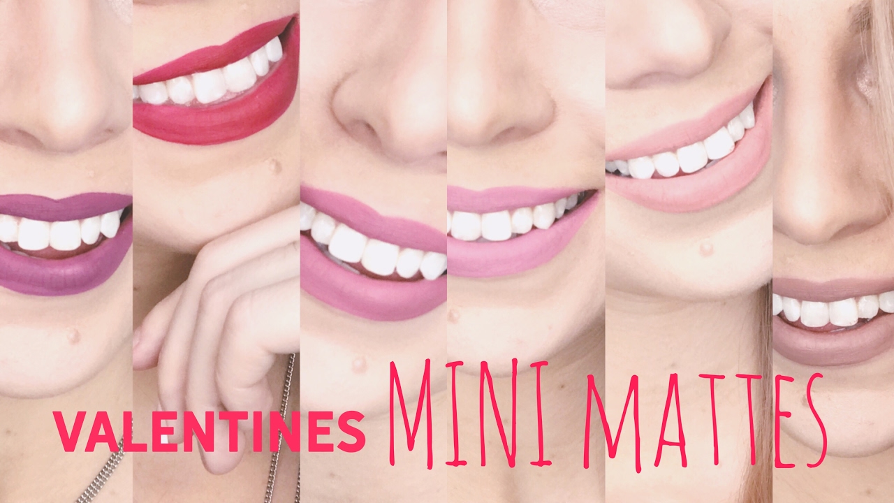 KYLIE COSMETICS VALENTINES COLLECTION SWATCHES- Mini Mattes - Lip Swatches