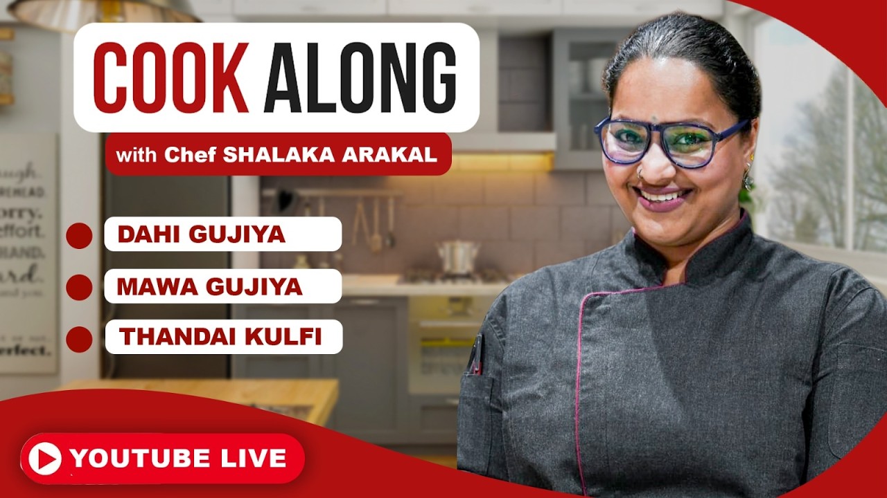 Holi Special Recipes | Dahi Gujiya, Mawa Gujiya & Thandai Kulfi | By Chef Shalaka Arakal LIVE