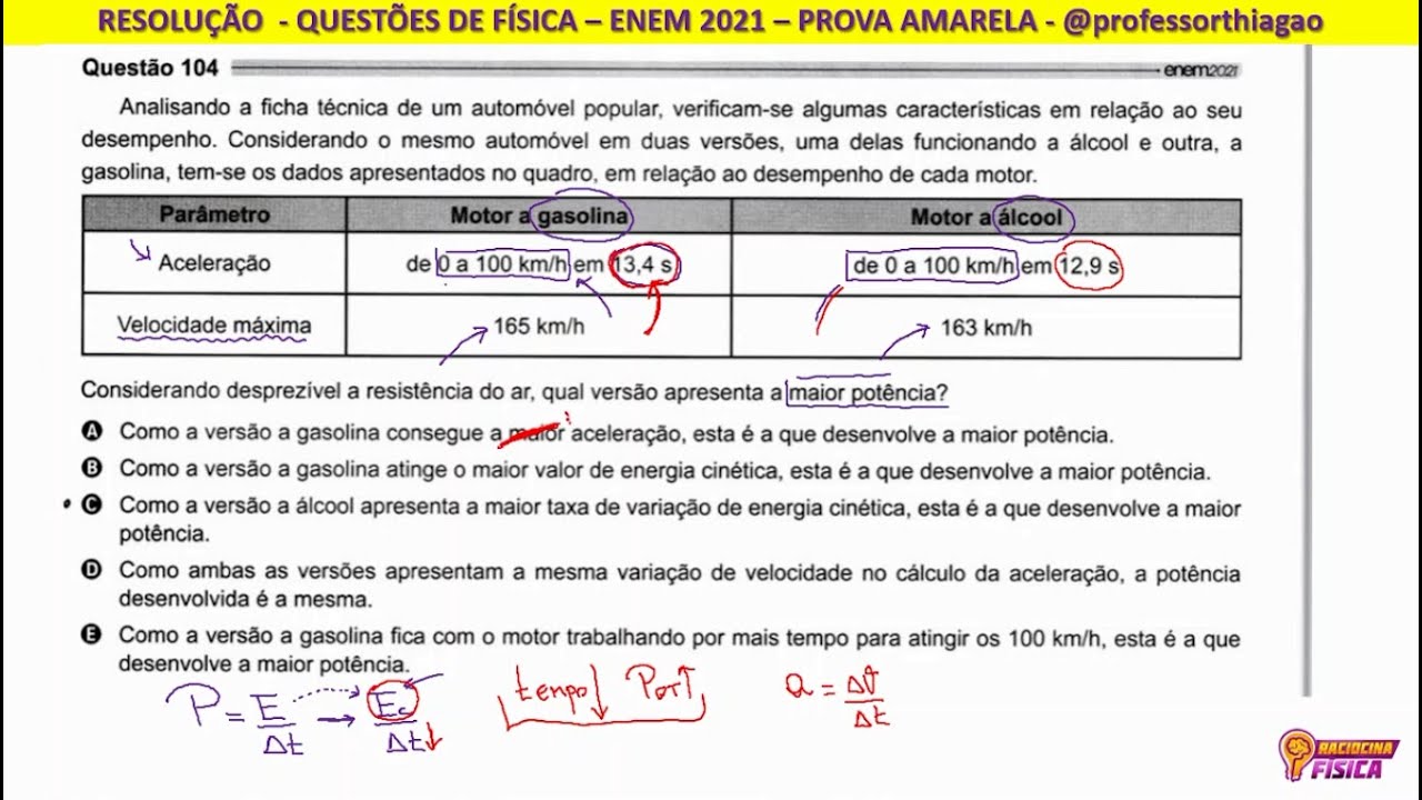 ENEM 2021 - FÍSICA - QUESTÃO 104 - PROVA AMARELA