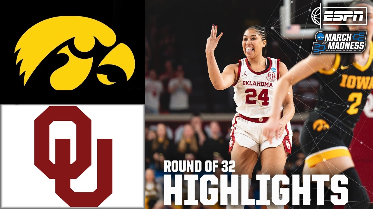 Round of 32: Iowa vs. Oklahoma | Women's NCAA Tournament | Full Game Highlights