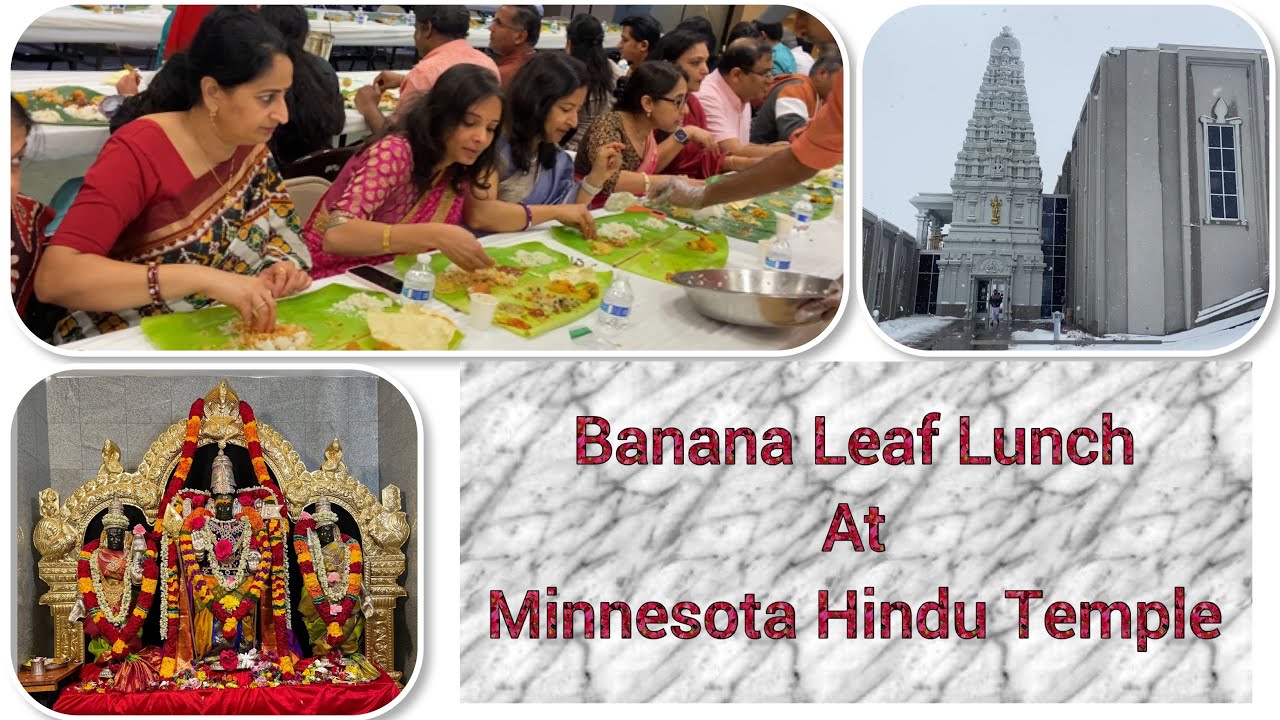 அமெரிக்கா கோவிலில் வாழையிலை விருந்து Banana Leaf Lunch - 2023