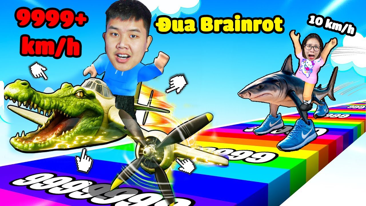 Đua thú cưỡi Brainrot xem ai có tốc độ nhanh nhất? bqThanh Phóng Vùi Vù Ốc Chậm Chạp