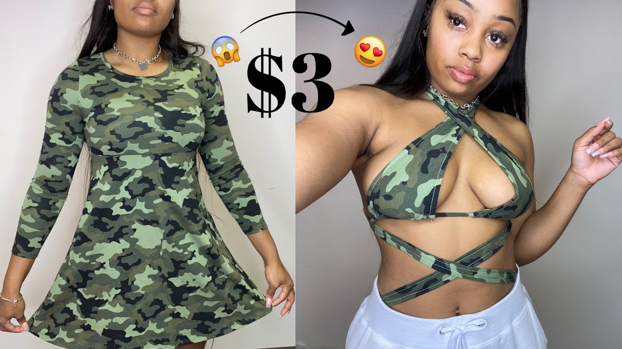 $3 Dress to Trendy-Insta Wrap Top | Clothing Transformation | Vlogmas Day 1