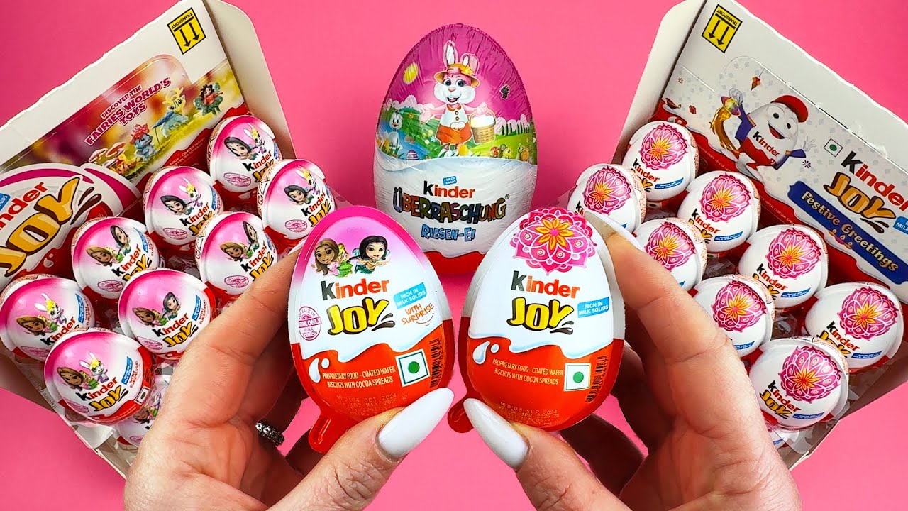 🩷 Kinder Joy Pink Edition with Barbie Giant Surprise Egg ASMR Unboxing!
