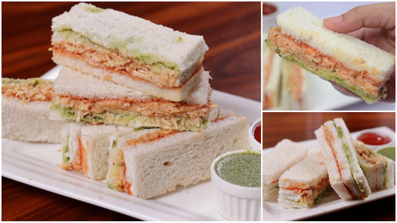 Chicken Chutney Sandwiches 5 Mins Recipe by (YES I CAN COOK)
