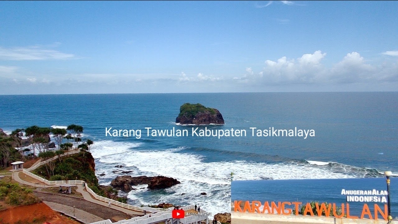 Pesona Pantai Karang Tawulan Destinasi Wisata Favorit di Kabupaten Tasikmalaya.