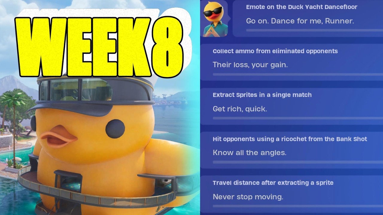 How to EASILY complete all 5 Week 8 Weekly Quests #fortnite