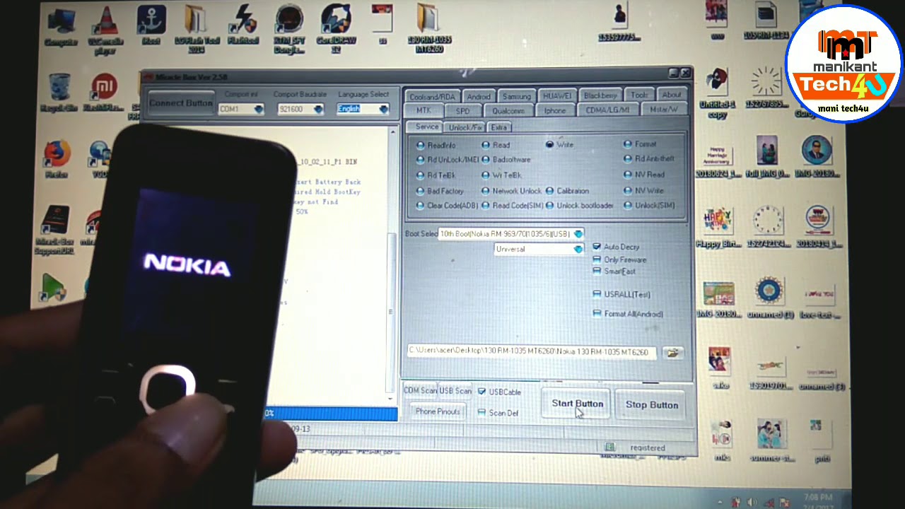 Nokia 130 rm 1035 flash logo hang problem 100% solved hindi हिन्दी by mani tech4u