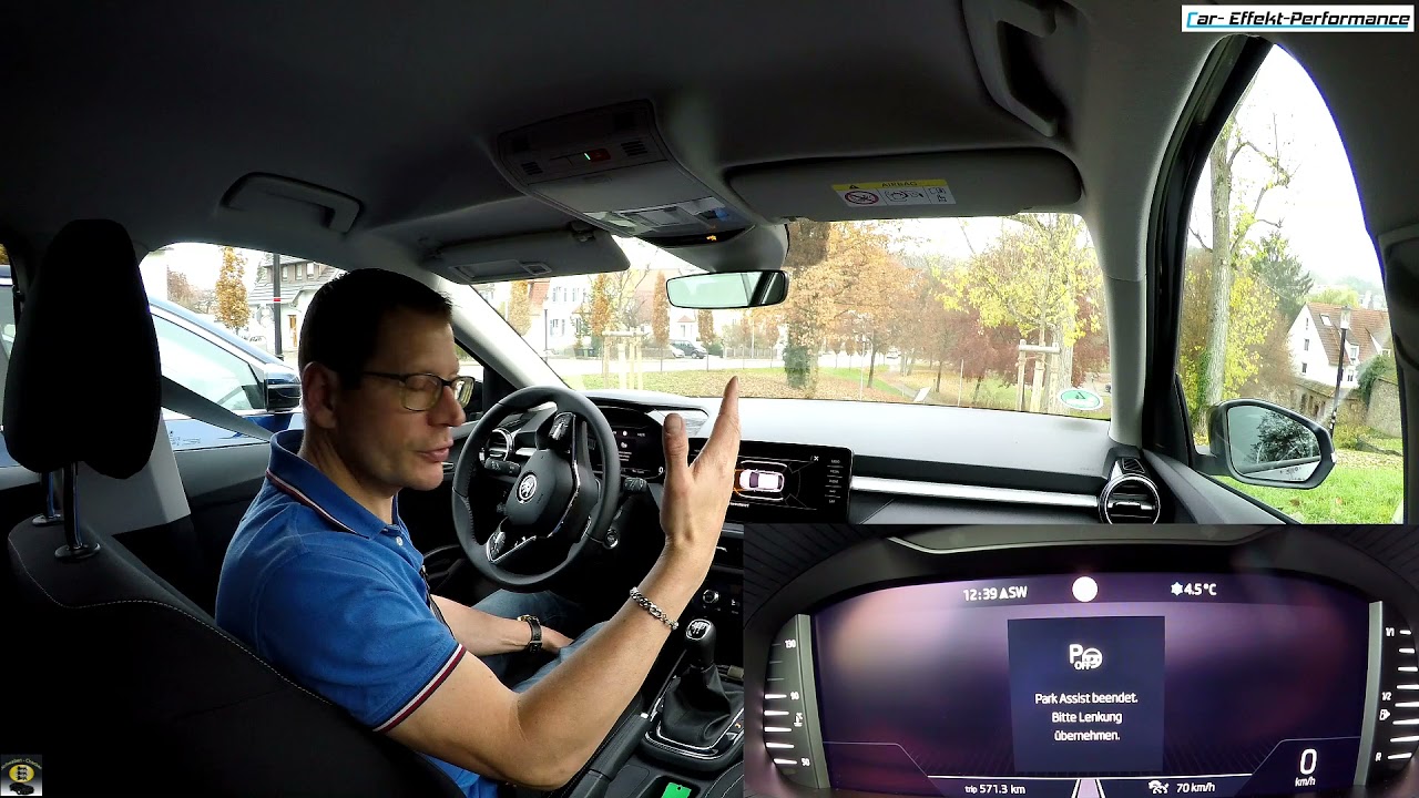 Skoda Fabia 2021 Park-Lenk Assistent Review, quer/l&auml;ngs einparken, Rangier-Auspark-Assistent, Testf.