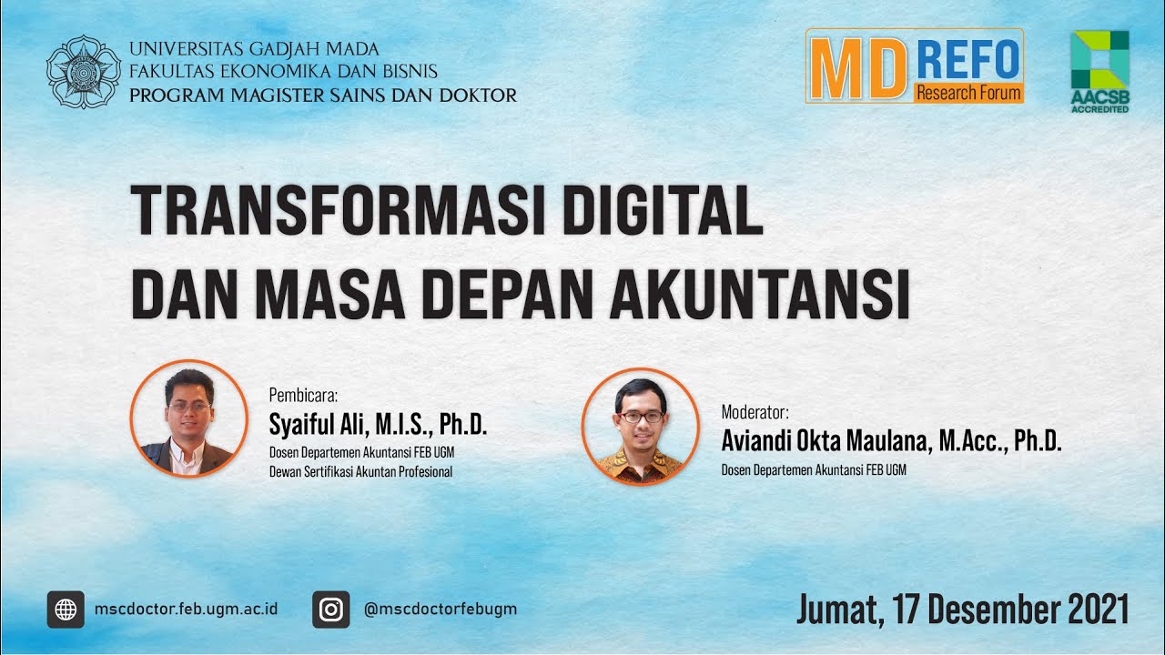 Webinar MD FEB UGM: MD Research Forum #3 Transformasi Digital dan Masa Depan Akuntansi