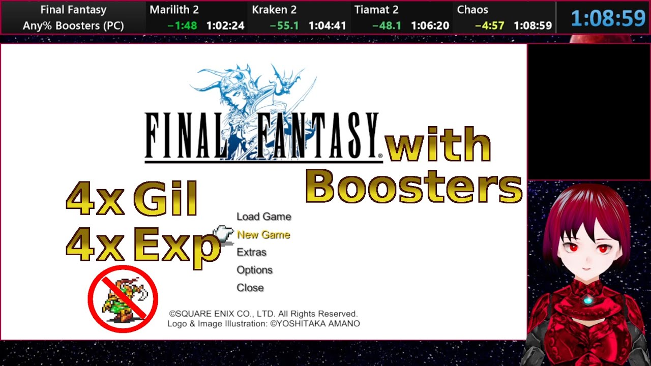 Final Fantasy 1 Pixel Remaster Boosters% speedrun - 1:08:59